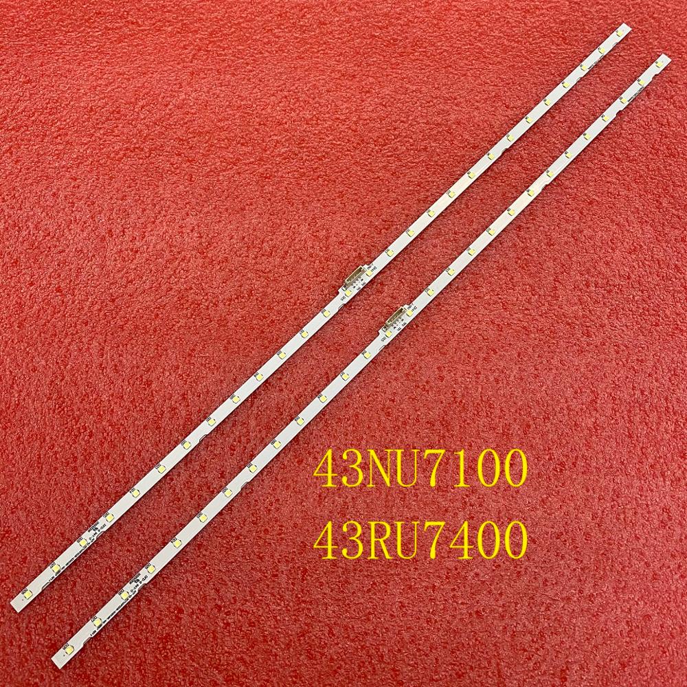 2 stk ledet bakgrunnsbelysningslist til samsung  ue43 nu 7192u ue43 ru 7092 ue43 nu 7120u un43 nu 7100 ue43 nu 7140 ue43 nu 7125 un43 ru 7400g bn61-15482a