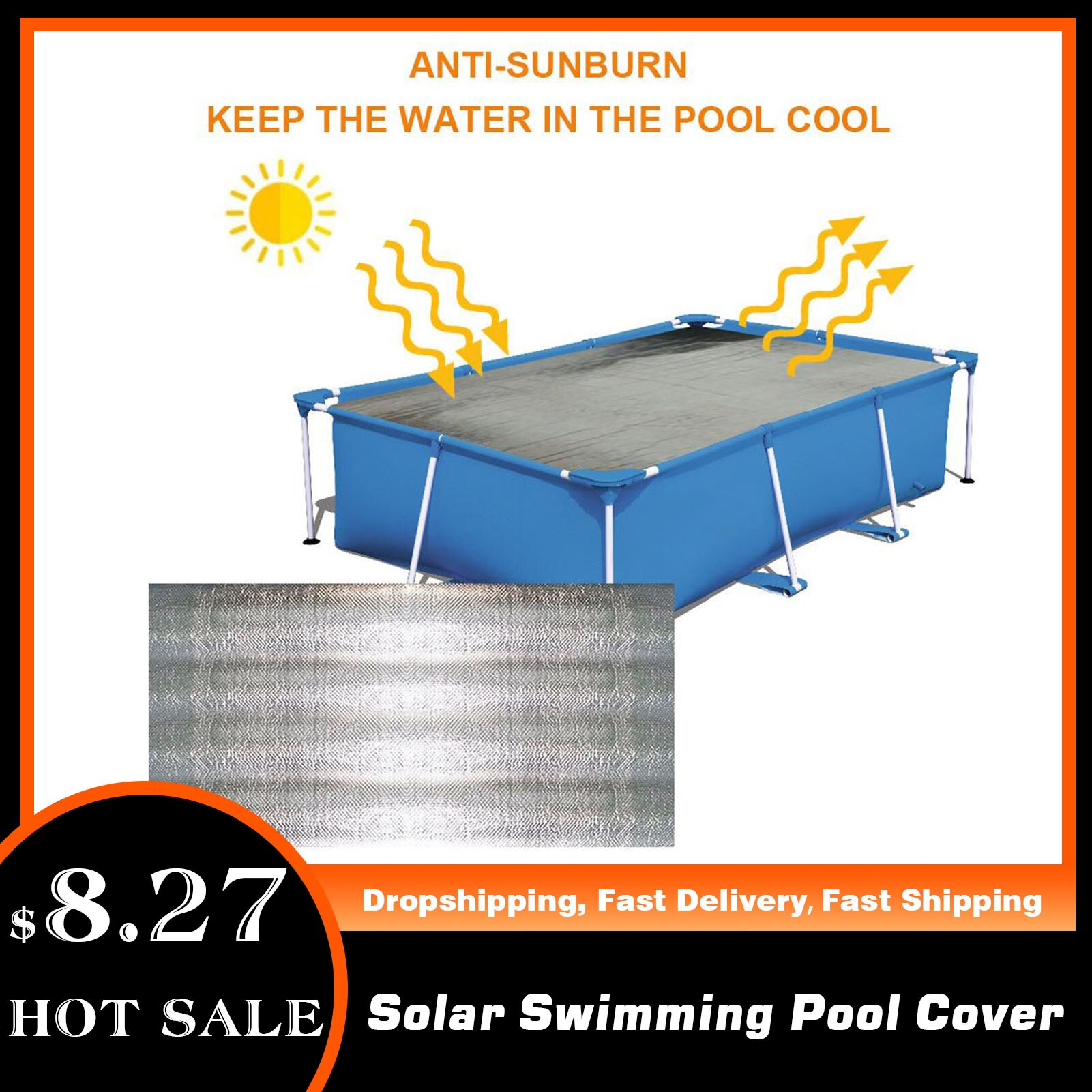 5.24/10.5/6.6/13.1 Voeten Zwembad Cover Rechthoekige Solar Zwembad Bad Cover Outdoor Bubble Deken accessoires