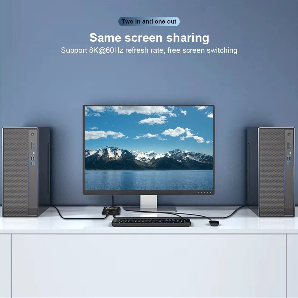 USB Type-C two-way Switch 1x2/2x1 Splitter USB 3.1 Gen 2 Cable 8K@30Hz 4K@120Hz Power 100w 10Gbps Data Transfer