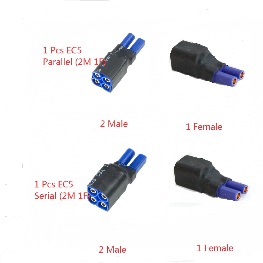 1 SZTUK Deans T Plug EC3 EC5 XT60 XT90 Równoległy adapter szeregowy Lipo Battery Converter Złącze Wtyczka DIY RC Model akcesoria