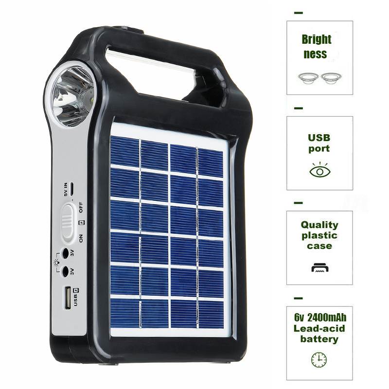 USB Charger 6V Solar Panel Power Storage Generator Home System Kit Rechargeable 9W Portable Solar Generator System
