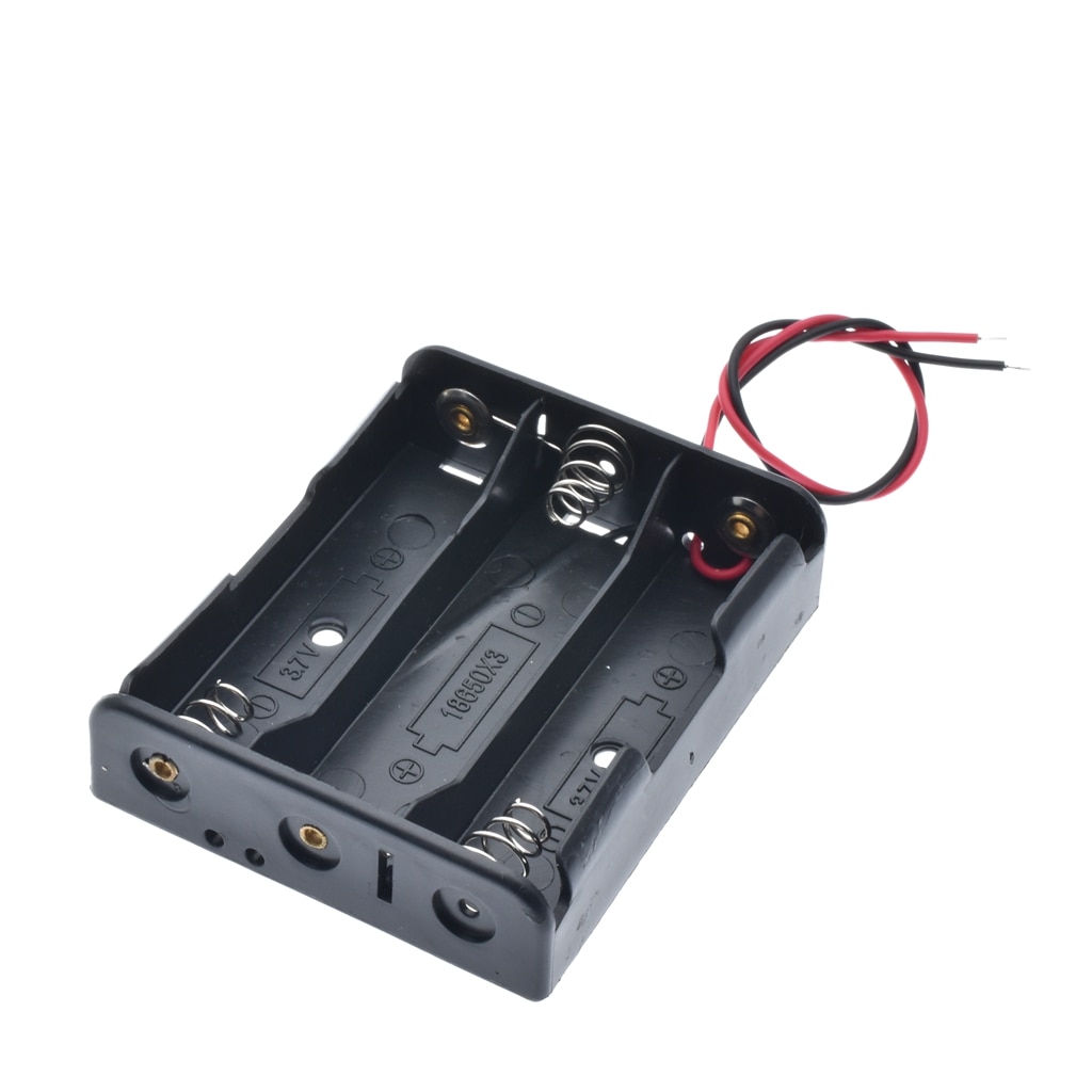 Plastic 3 Way 18650 Battery Storage Case Box Holder for 3x 18650 Batteries with Wire Leads