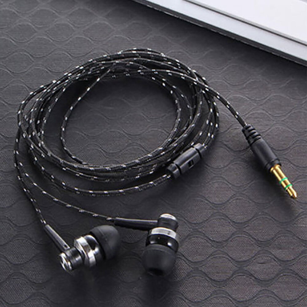 Écouteurs tissés de pour l'extérieur MP3 PC, nouveaux écouteurs portables, casque filaire, Jack 3.5mm, Bracelet: black