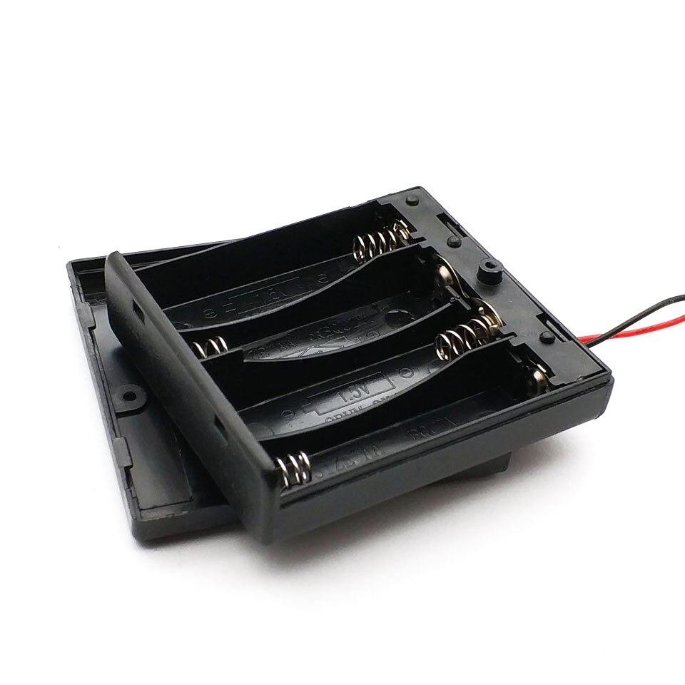 6V 4 X Aa Batterij Houder Case Slot Houder Plastic Opbergdoos Met Off/On Schakelaar Draden Voor rc Onderdelen Voor Uitgang Dc 6V