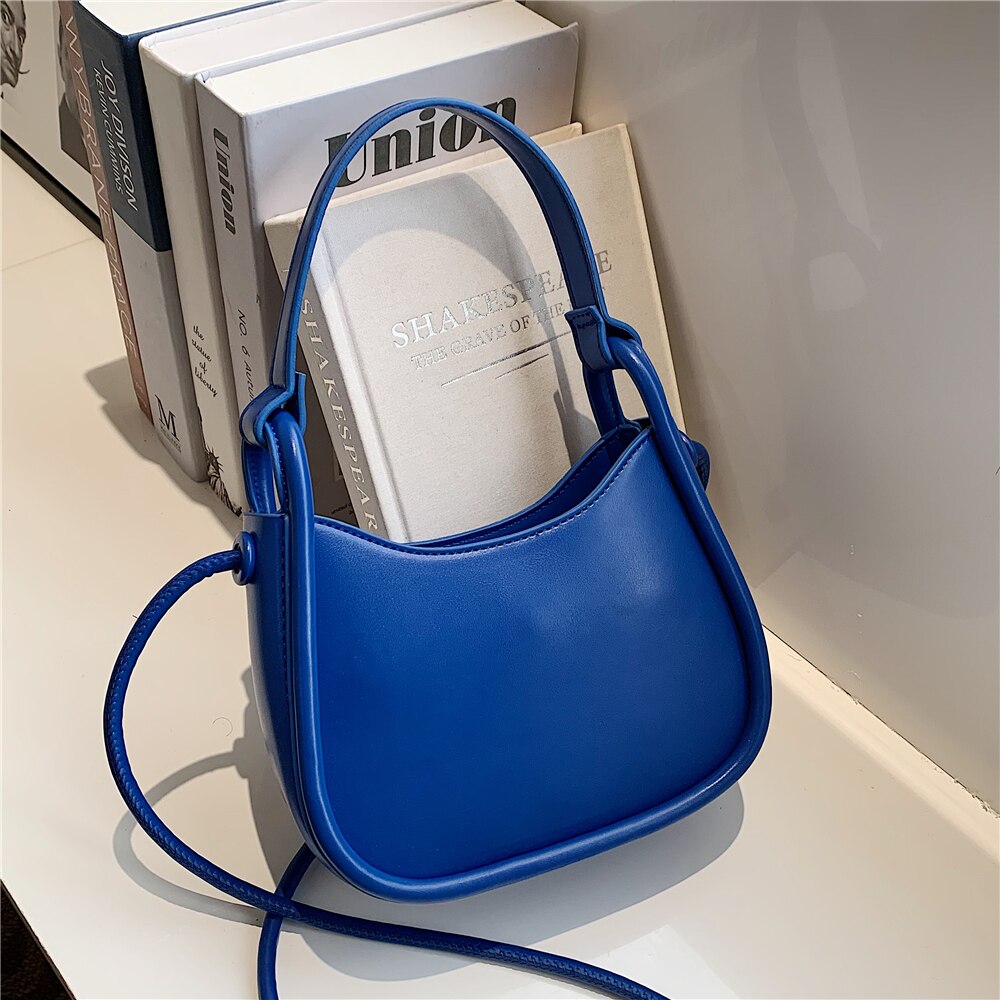 Burminsa Trendy Small Armpit Shoulder Bags For Women Brand Half Moon Crossbody Ladies Purses And Handbags Spring 2022