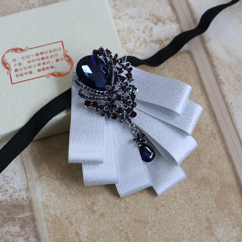 I-Remiel Tessuto di Alta Qualità strass del Legame di Arco Spilla Spille Maschile Del Fiore Archi di Nozze Sposo Uomini di Bowtie Brooces Gioielli accessori: 3