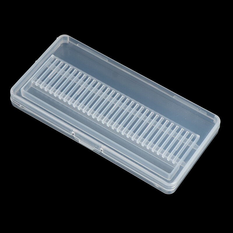 30 Holes Plastic Nail Drill Bit Storage Box Empty Stand Holder Container