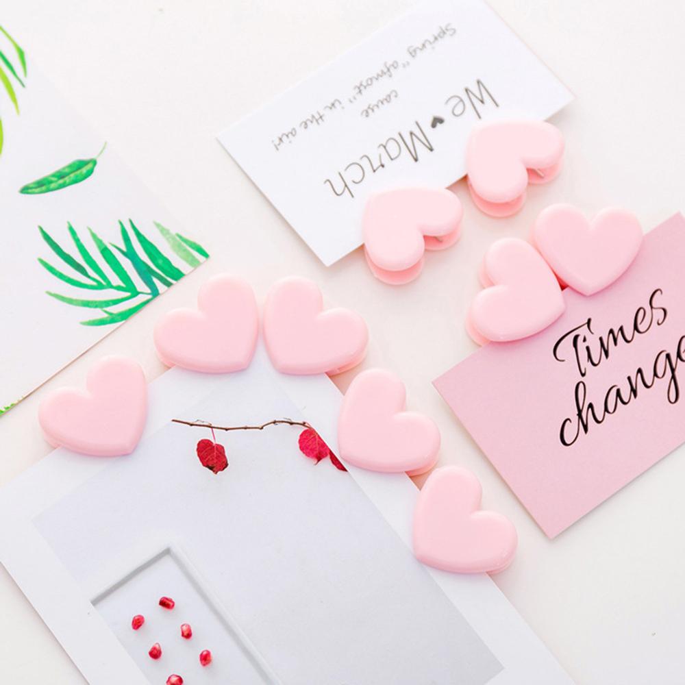 5 pièces bricolage Kawaii papeterie amour coeur rose trombones fichier Clip organisateur Photo Papelaria photographie fournitures accessoires
