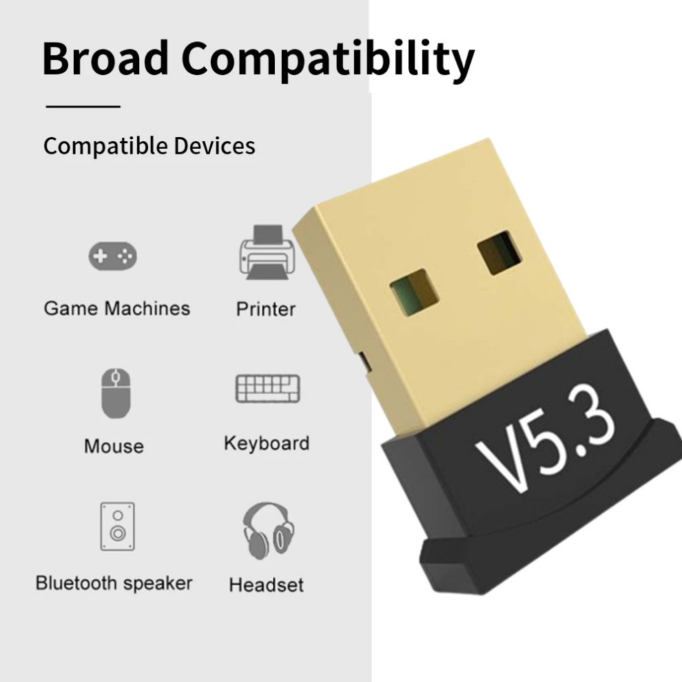 USB Bluetooth 5.3 Adapter Transmitter Receiver Wireless USB Bluetooth Audio Adapter Bluetooth Dongle for PC Computer Laptop