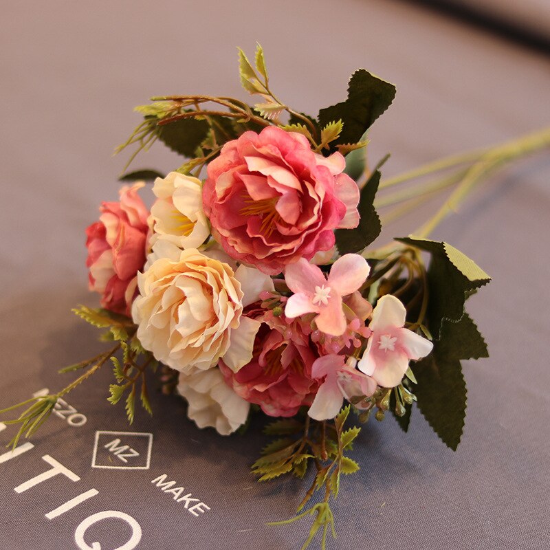 1 bunch peony artificial flowers plants Christmas false flower arrangemen Shooting props wedding decoration home decor