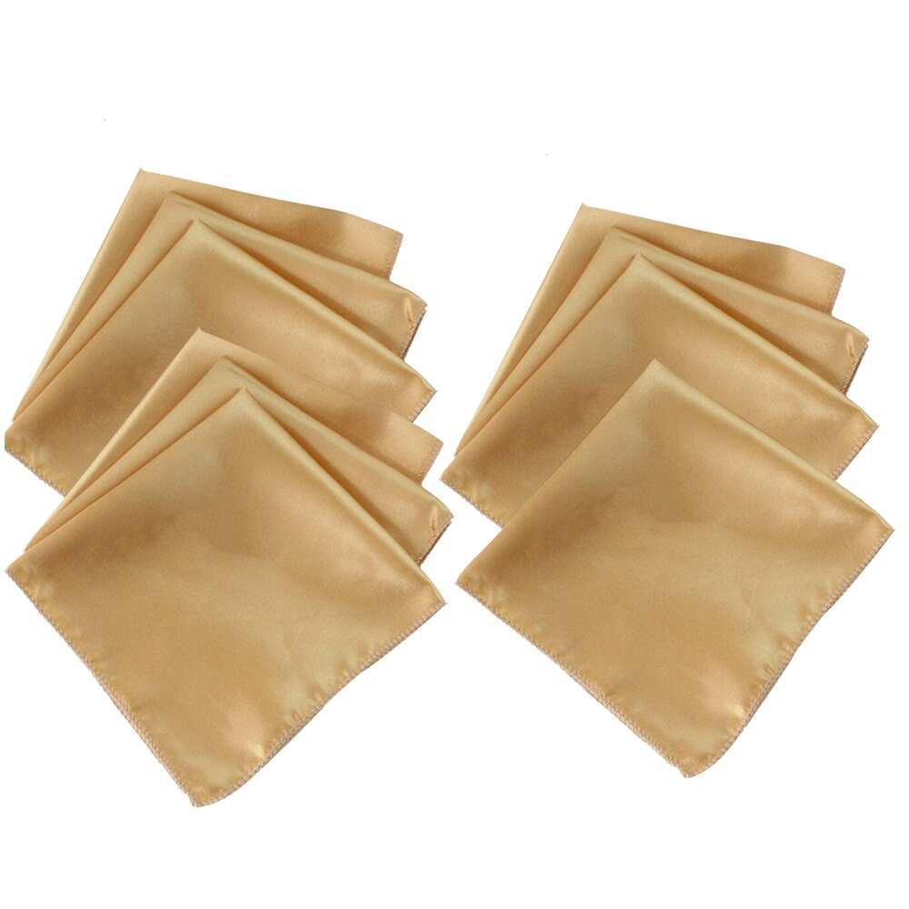 10 stk firkantet satengbord serviett fest hotellutstyr lommetørkle klut bankett middagsbord dekorasjon