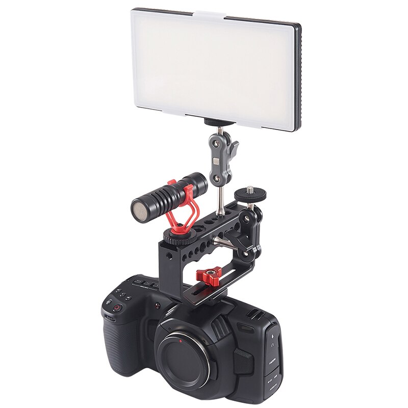MOOL Camera Grip Cheese Handle 1/4 Inch Screw Holes Video Stabilizer Rig for Camera Cage Monitor Led Light Microphone DSLR