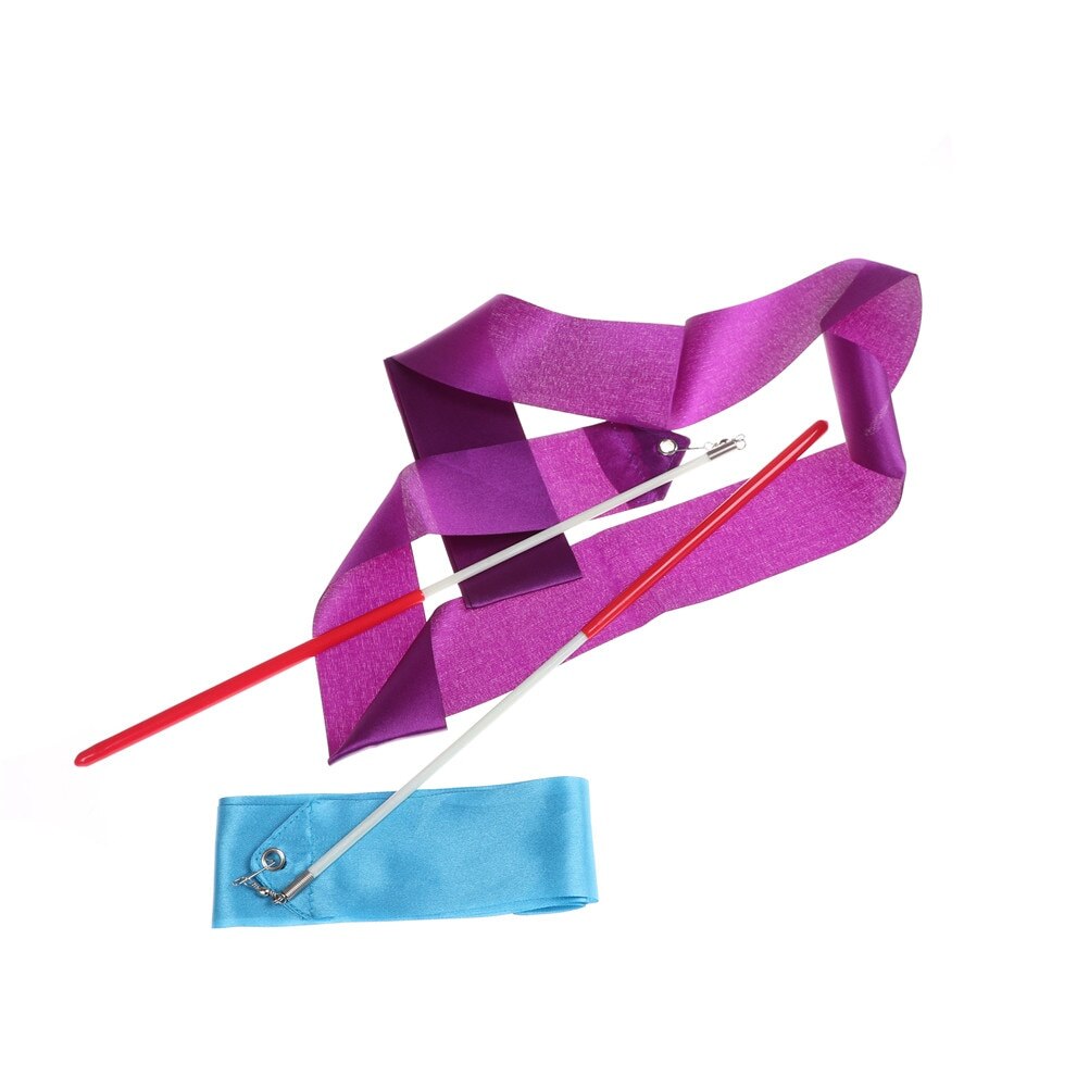 2 m fita de dança profissional colorido ginásio fitas rítmica arte ginástica ballet streamer giratório vara para ginásio formação
