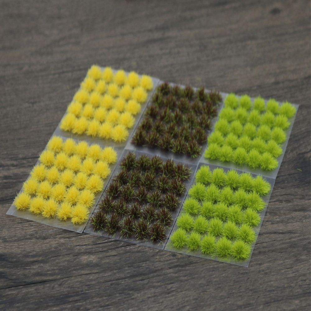 50PCS 5mm Landscape Multi-terrain Sand Table Scene Simulation Model Plant Cluster Miniature Grass Bushes Artificial Grass Tufts