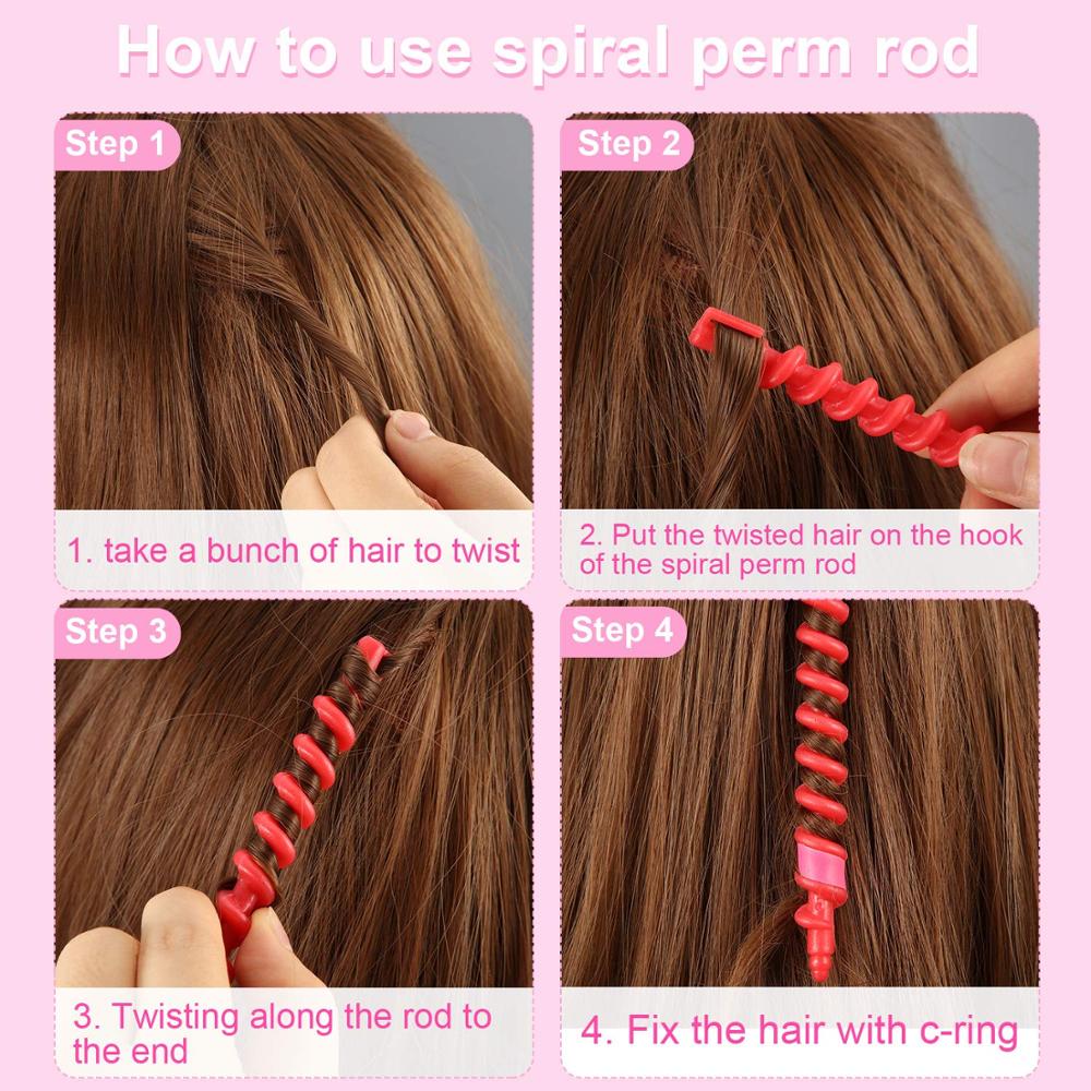 Rodillos largos de plástico para peluquería, herramientas de estilismo para peluquería, para mujeres y niñas, 23 unids/paquete