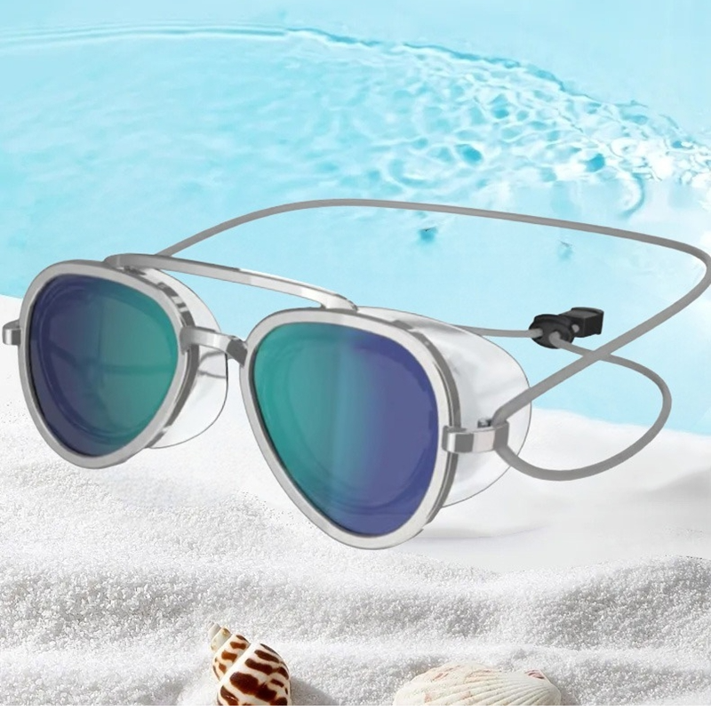 Retro Swimming Goggles Adjustable Swim Glasses Uv Protection Wide View Big Frame Swim Diving Glasses No Leaking