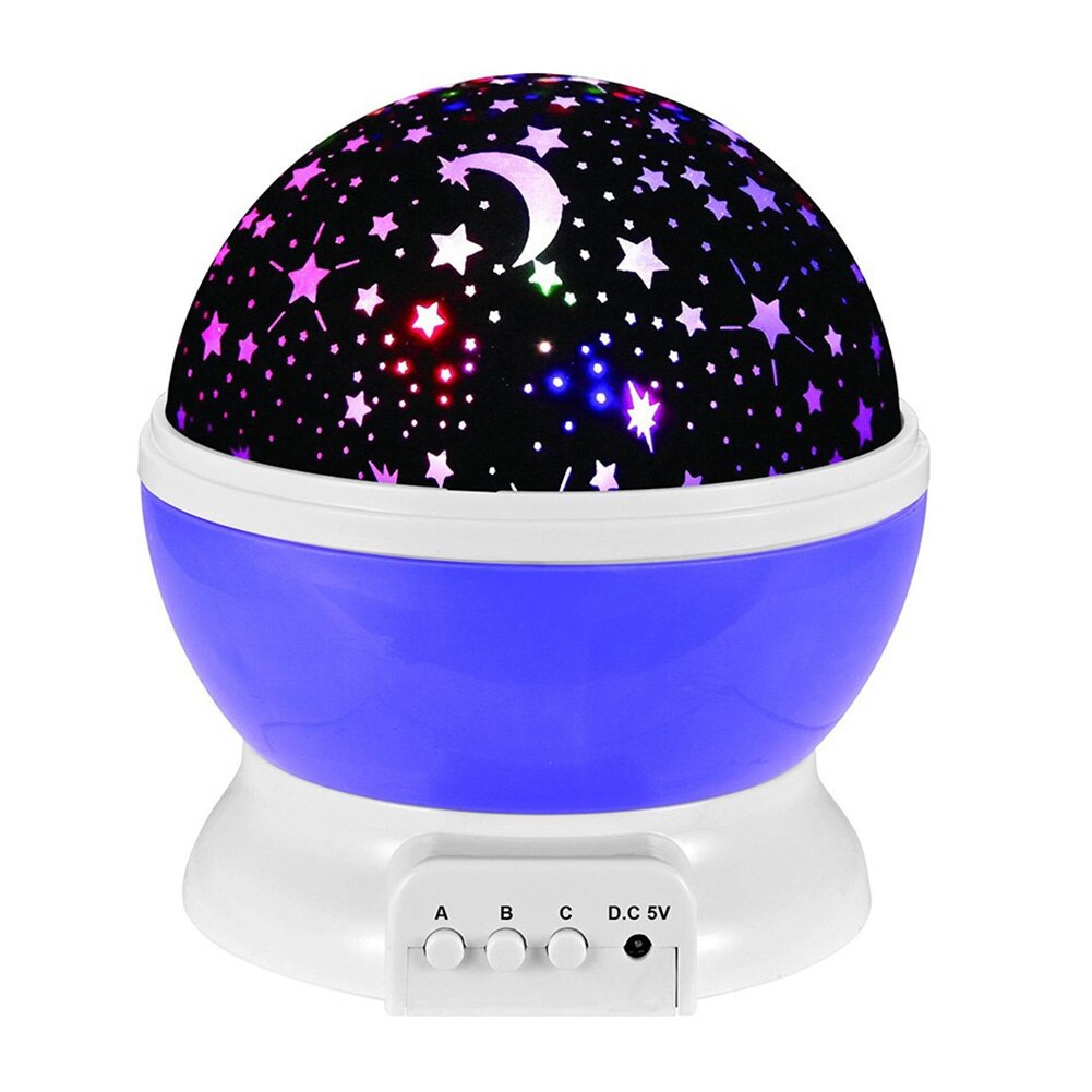 Nachtlampje Projector Star Moon Sky Roterende Batterij Operated Bedlampje Voor Kinderen Kids Baby Slaapkamer Nursery: Paars