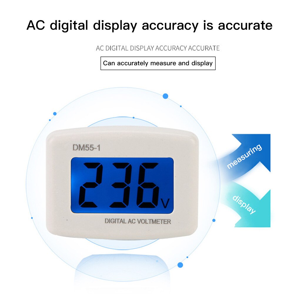 Ac 110V-220V Digitale Voltmeter Eu Us Plug Volt Meter Socket Voltage Tester Lcd Voltage Meter Header DM55-1 Voltage Meten