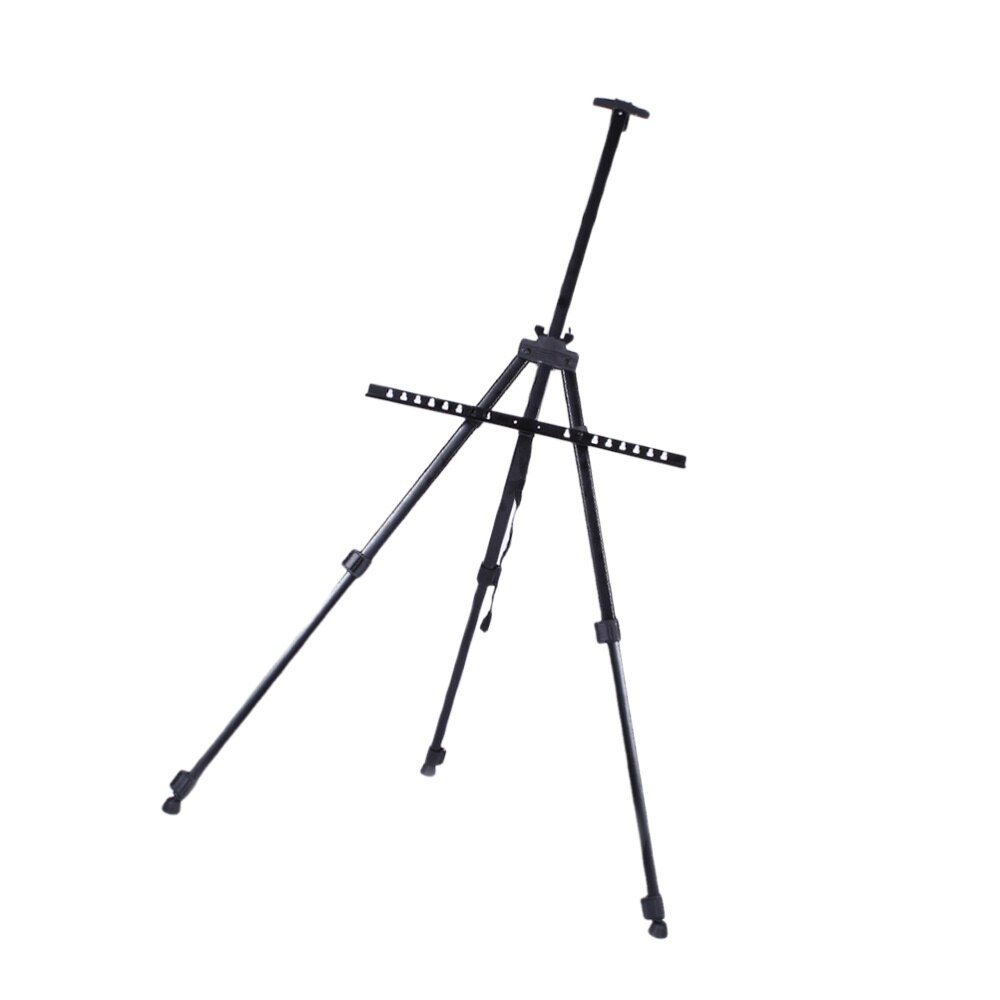 52-155cm Folding Iron Tripod Portable Canvas Easel Display Stand with Storage Carrying Bag for Indoor Outdoor Art Craft (Black)