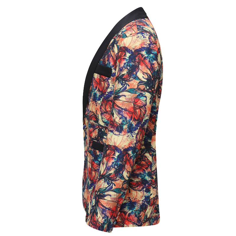 Youllyuu Luipaard Pak Jas Peak Revers Een Knop Jurk Blazers Mens Bruiloft Feest Zanger Podium Kostuum, Goud Zwart, XXL