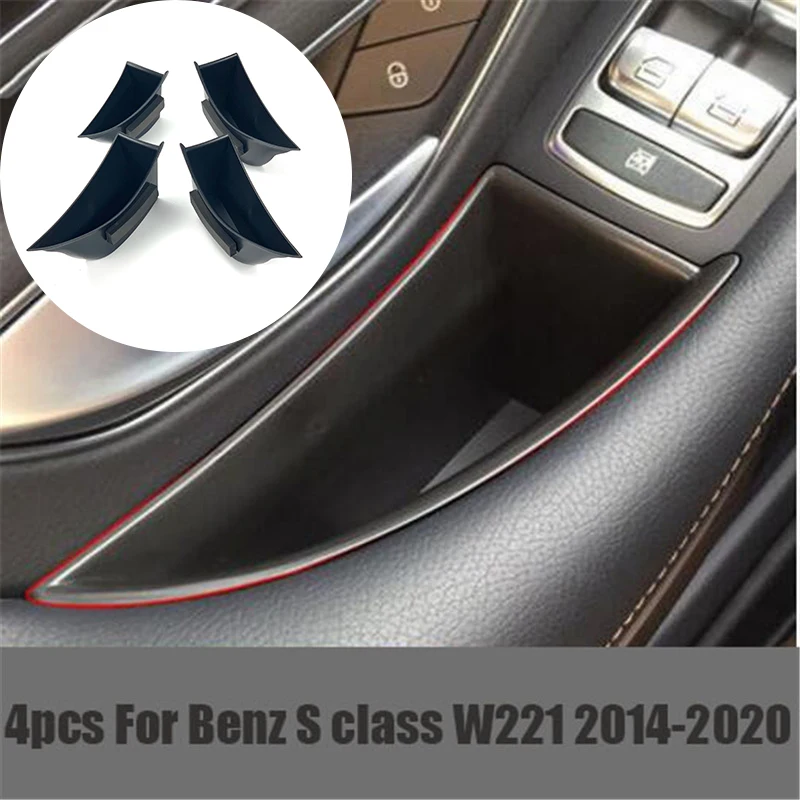 Per Mercedes Benz classe S W222 S320 S350 S400 S500 2014-20 LHD accessori per auto maniglia della porta scatola di immagazzinaggio porta telefono vassoio tasca