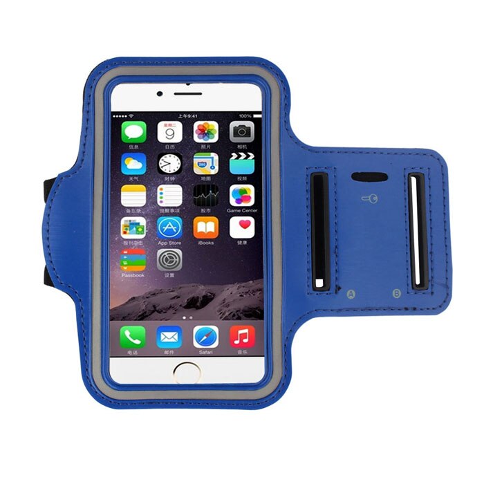 Sport Running Armband Voor Iphone 6 S 6 7 8 Plus X Xs Xr Armband Voor Samsung S7 S9 S8 a50 Arm Band Riem Sporttas Telefoon Case 5.5 Inch: Dark Blue