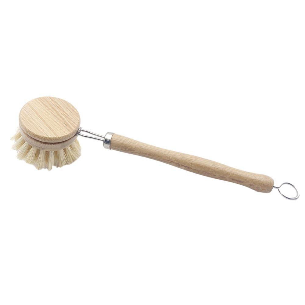 Cepillo de limpieza de madera, sartén con mango largo, cepillo para lavar platos, cuencos, cepillos de limpieza, accesorios de Herramientas de limpieza de cocina para el hogar: Type C