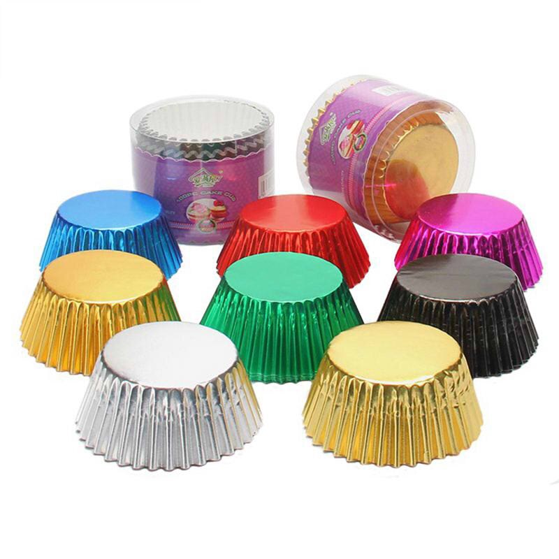 Mini rainbow 100pc cupcake liner bagekop cupcake papir muffin etuier kage æske æggetærter bakke køkken tilbehør værktøj