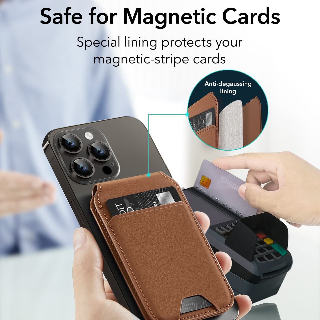 Wallet Back of Phone Ultra Thin Credit Card Holder Sticker Cell Phone Wallet for iPhone Magsafe Magnetic Phone Wallet CardHolder