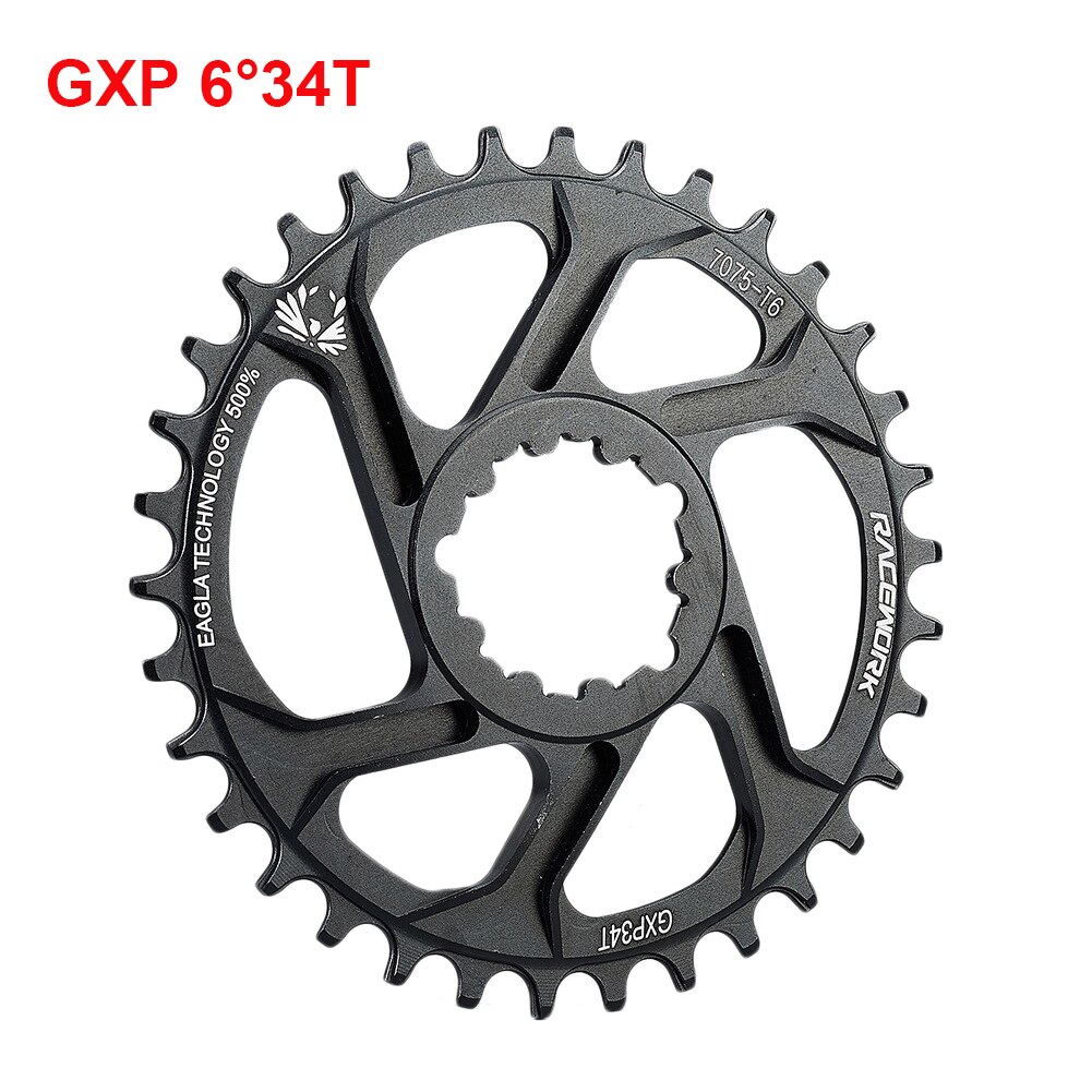 Fiets Kettingblad Direct Mount Single Speed 3Mm/6Mm Offset 32T/34T/36T/38T Fiets Chain Ring Voor Sram 11/12S Nx Xx Xo Gx GXP11: 6mm 34T