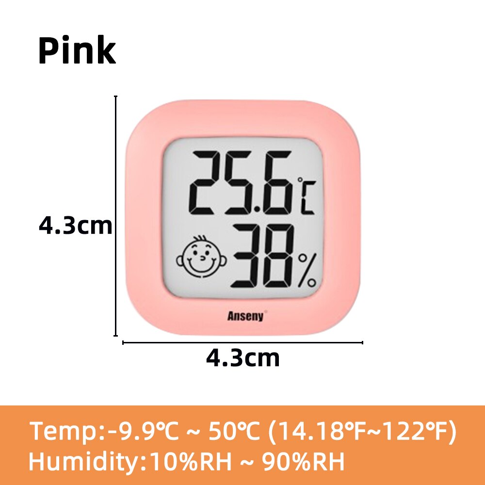 Mini Thermometer Indoor Outdoor Lcd Digitale Temperatuur Kamer Hygrometer Gauge Sensor Vochtigheid Meter Temperatuur Tool HTC-1 HTC-2: Pink