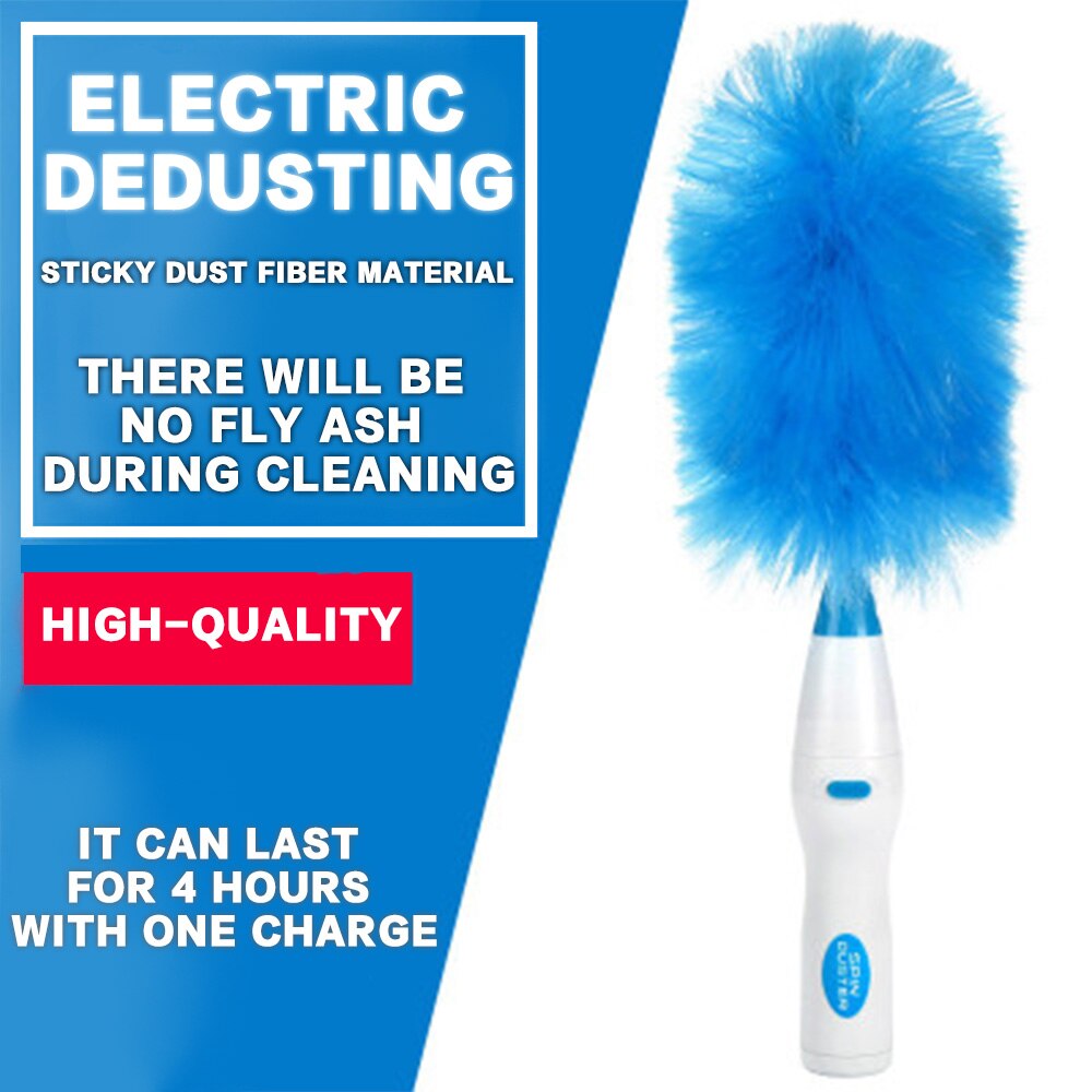 Electric Duster Tool 360 Degree Electric Rotary Electrostatic Adsorption Duster With Large Handle Home Cleaning