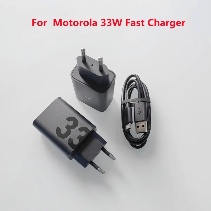 Caricabatterie rapido da 33 W per Motorola bordo S30 S pro G G9 G8 G7 più Z3 G73 E5 E7 E30 turbo potenza Adattatore rapido UE 1 M Micore/Tipo Cavo