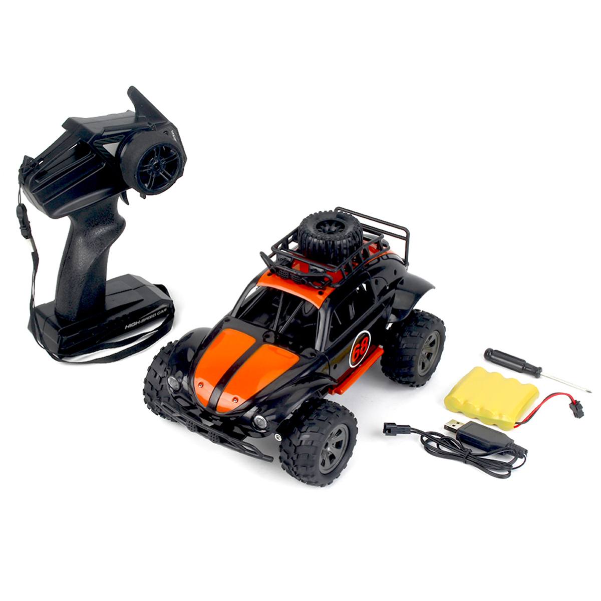 RC Car 1/18 4WD 4x4 Driving Car Double Motors Drive Bigfoot Car Remote Control Car Model Off-Road Vehicle Toy christmas: Orange