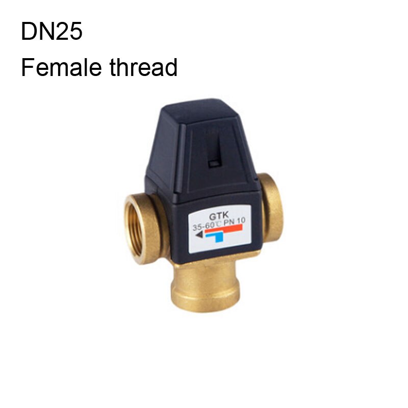 Válvula termostática de 3 vias, dn20/25, rosca fêmea/macho, bronze, aquecedor solar de água, acessório de banheiro: DN25 Female Thread