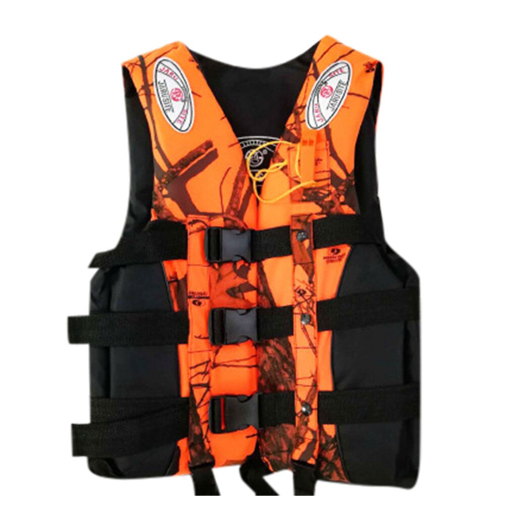 Adults Life Aid Vest Jacket S-XXXL Kayak Ski Buoyancy Fishing Swimming Boating Drifting With Whistle Safety Watersport Jacket#g4: Orange / L