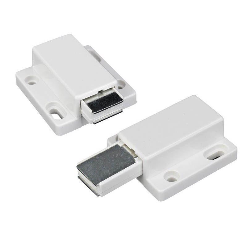 Interruptor Magnético para puerta de cristal, 5 piezas, imán cuadrado de una sola prensa, resorte invisible, cuentas táctiles, Tope de puerta, muebles