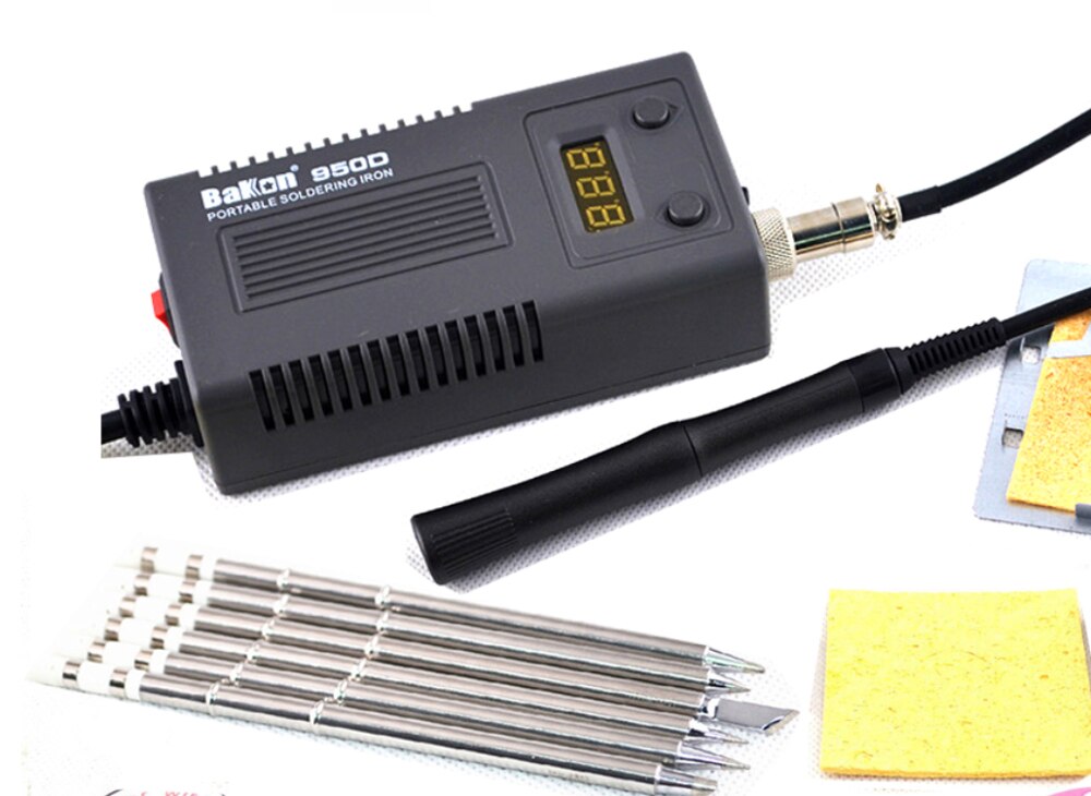 BAKON 950D 110V/220V 75W Mini Portable soldering iron Digital BGA Soldering Station with T13-I Tip FOR FX-951/936+Solder wire