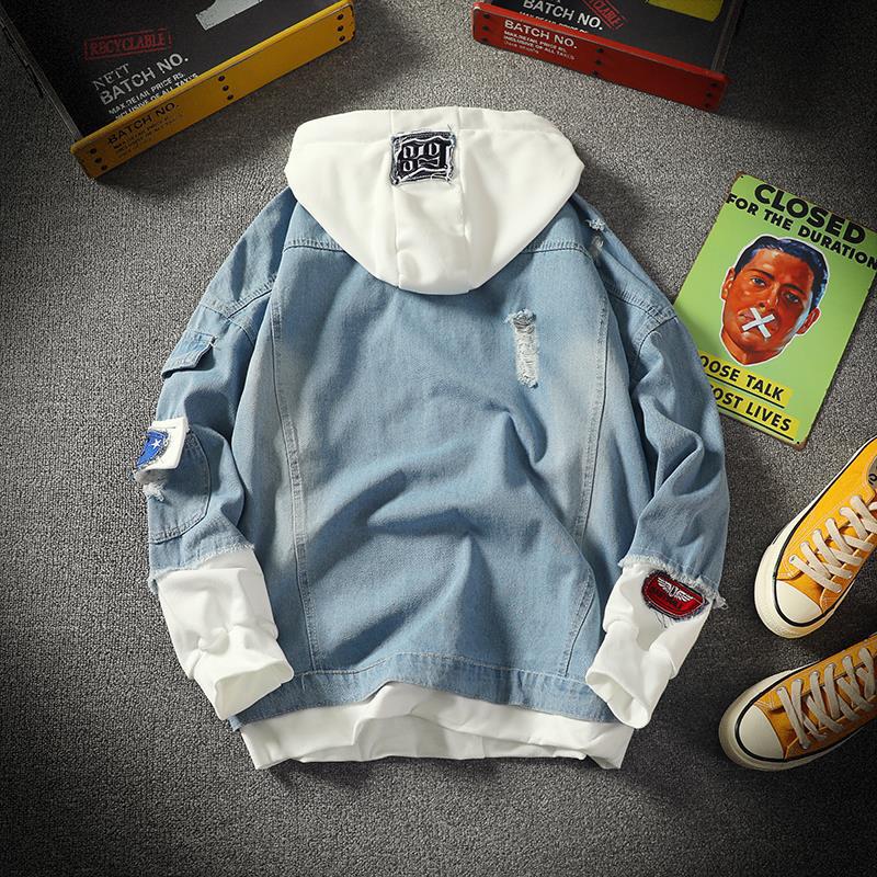 Dimusi höst herr jeansjacka hip hop tunn sliten jeansjacka herr jeans jacka ytterkläder manliga cowboyrockar 3xl,ta294
