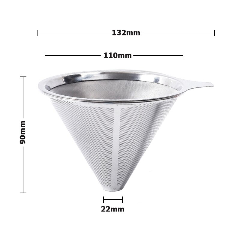 Stainless Steel Reusable Drip Coffee Filters Dripper Pour Over Coffee Filter Funnel Metal Mesh Basket Coffeeware Barista Tools