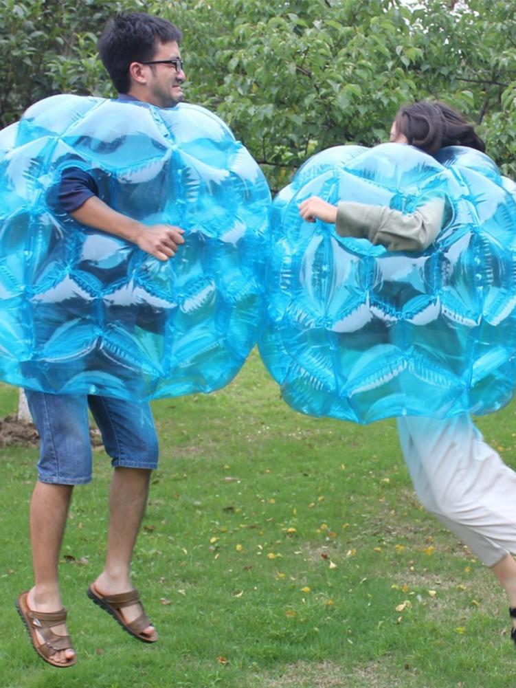 Bolha pára-choques bolas azul 90 cm pvc colisão bola inflável bolha bola atlético par