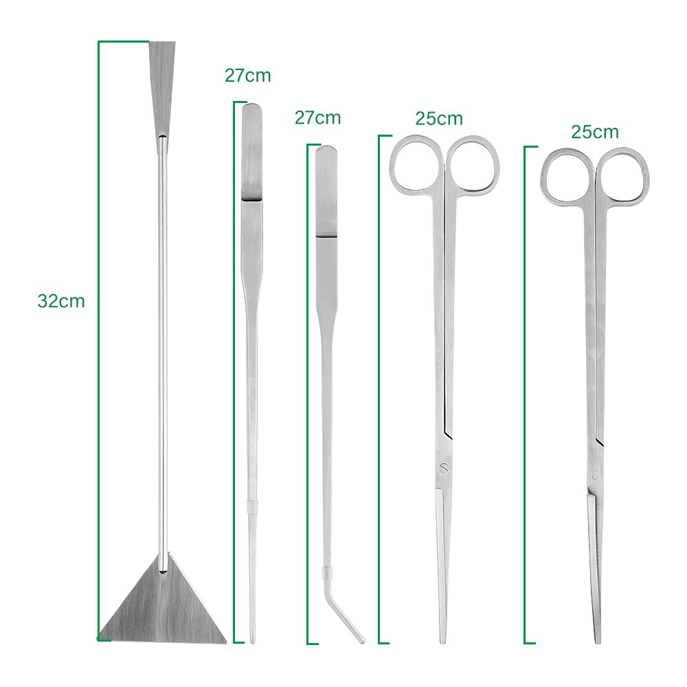 Aquarium Cleaning Tools Landscaping Tool Kits For Fish Tank Water Plants Stainless Steel Aquatic Plants Scissors Tweezers Set