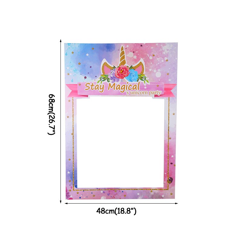 Cadre Photo en papier licorne sirène, décoration de fête, décor de mariage, d&#39;anniversaire pour enfants, réception pour bébé: Style B