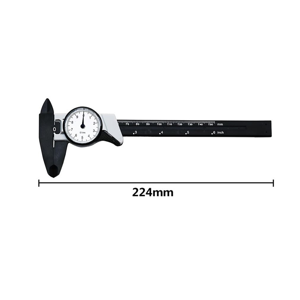 Calibrador de esfera de 0 a 150mm, calibre a prueba de golpes, micrómetro métrico de alta precisión de plástico Vernier, herramienta de medición de calibre portátil