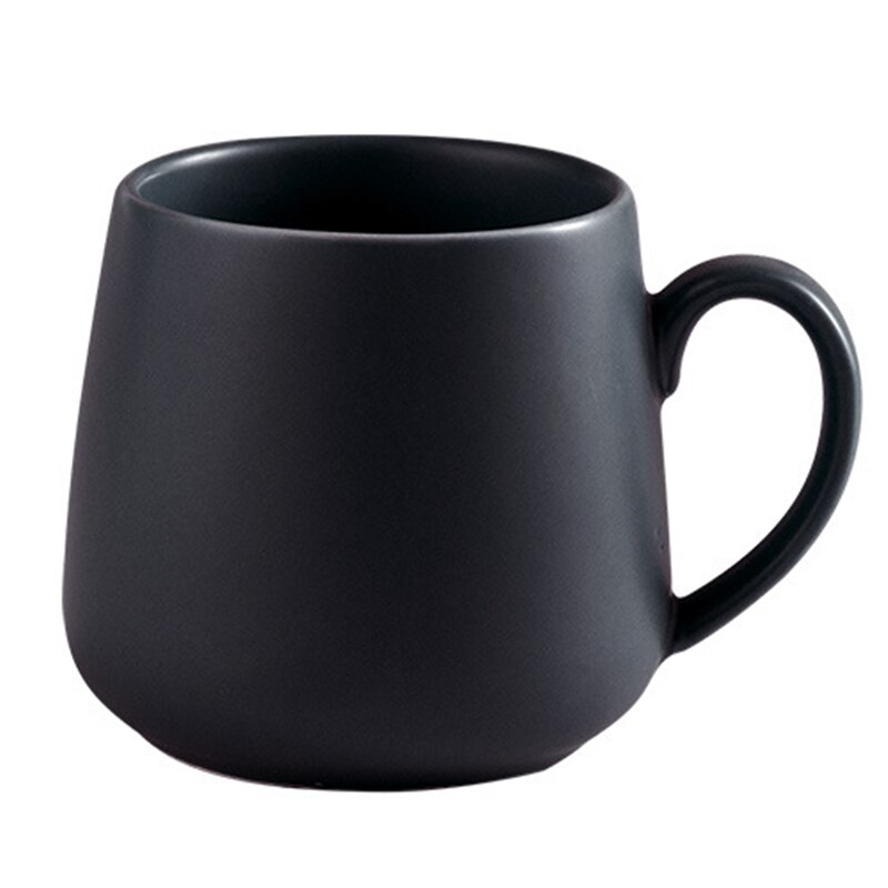 Keramisk kaffemugg matt ren färg kaffemuggar tumbler kopp te mjölk latte porslin nyhet tumblers söta koppar: Svart