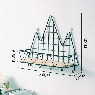 Nordic Iron Veranda Sleutel Opslag Decoratie Plank Muur Geperforeerde Muur Ornamenten Hanger Ornamenten Opbergrek: D