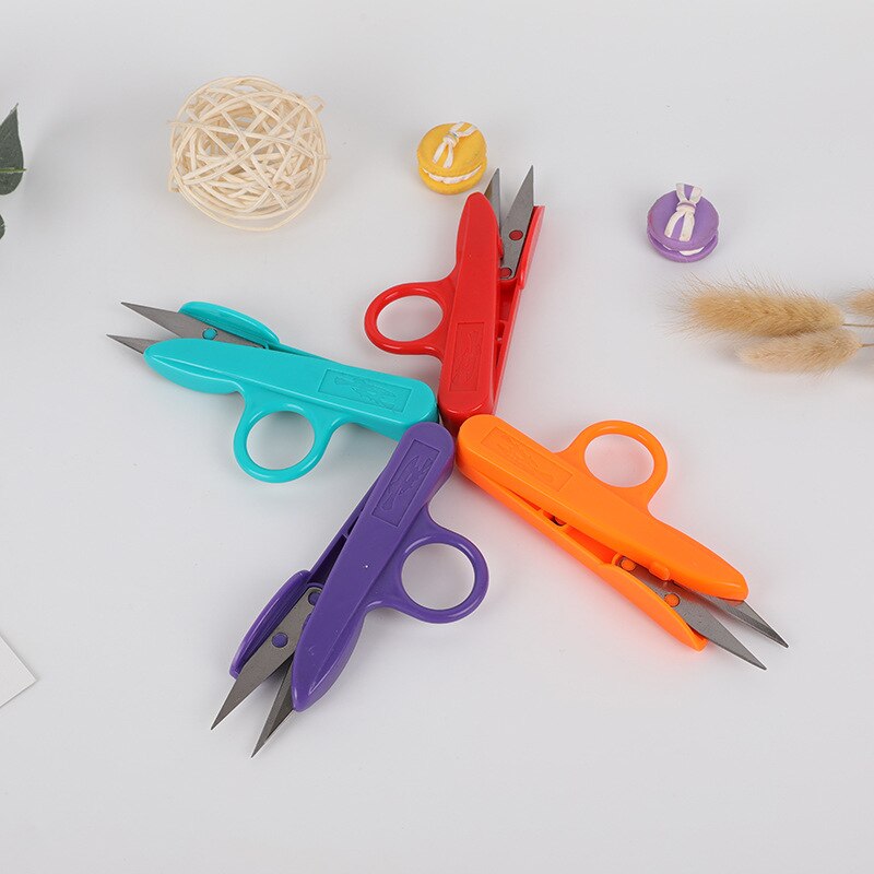 1 Pcs Scissors Sewing Spring Embroidery Thrum yarn scissors cross stitch clothing tailor U-cut head shear DIY Supplies