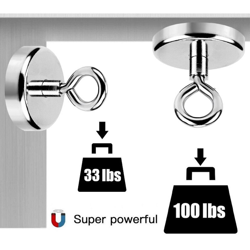 1Pc Super Sterke Neodymium Magneet Pot Vissen Salvage Magneten Neodymium Ronde Krachtige Magnetische Haak Zee Vissen Magneet Zoeker