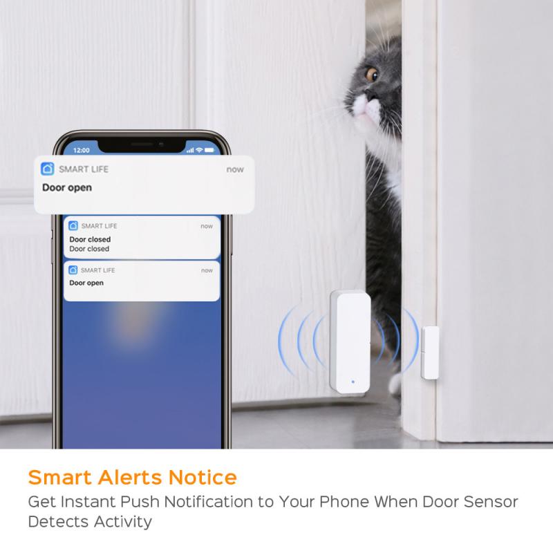 Tuya Smart Door Alarm Home WiFi Door Sensor Door Open Closed Detectors WiFi App Notification Alert Security Alarm System
