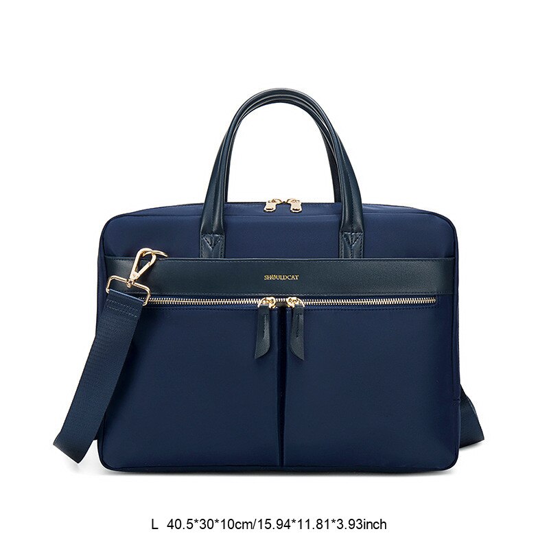 OYIXINGER Women&#39;s Briefcase Business Tote Messenger Bags For Female A4 Document Storage 13 14 15 Inch Laptop Bag For Macbook Hp: Dark Blue l
